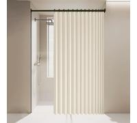 Tenda Magnetica Oscurante a Fisarmonica 115 x 115 cm Isolamento Termico, Blocco Della Luce, Stile Pieghevole Tenda Pieghevole per Porta per Bagno, Camera da Letto, Beige