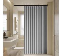 Tenda Magnetica Oscurante a Fisarmonica 137 x 153 cm Impermeabile, Antispruzzo, Fisarmonica, Magnetica Anti-Spruzzi Tende Oscuranti for Porta per Bagno, Camera da Letto, Grigio