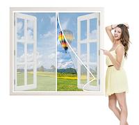 Tenda Magnetica Zanzariera, 65x130 cm Tenda Zanzariera Finestra, Chiuso Automaticamente Pieghevole Si Chiude da Sola, per Finestre D'Ingresso Finestre Cortili, Bianca P