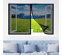 Tenda magnetica zanzariera, 70 x 125 cm Tendina Anti Zanzare Mosche, Traspirante Aria Fresca per Porte Finestre Balcone Soggiorno, Nero