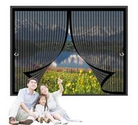 Tenda Magnetica Zanzariera 75 x 113 cm Facile da Installare, Resistente e Durevole, Non Accorciabile Zanzariera Finestra Tenda Personalizzabile per Finestra di Multi Tipi, Nero