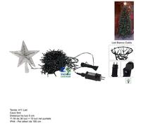 TENDA MANTO 411 MINILUCCIOLE X ALBERO DI NATALE CON PUNTALE BIANCO CALDO