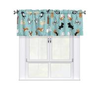 Tenda mantovana con stampa di cani e gatti che piovono, 137,2 x 45,7 cm, semi trasparente, 1 pannello, tende corte per camera da letto, bagno