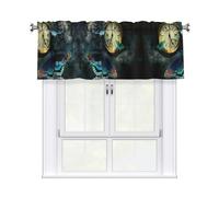 Tenda mantovana con stampa di farfalle e orologio da cucina, 137,2 x 45,7 cm, semi trasparente, 1 pannello, tende corte per camera da letto, bagno