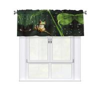 Tenda mantovana con stampa rana e albero della pace, 137,2 x 45,7 cm, semi trasparente, 1 pannello, tende corte per camera da letto, bagno