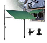 Tenda manuale retrattile con manovella, altezza regolabile, installazione senza viti, resistente ai raggi UV e all'acqua, perfetta per l'ombra del balcone all'aperto, protezione solare facile da usare