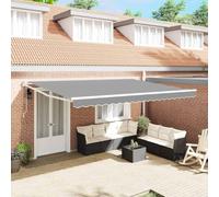 Tenda manuale retrattile per balcone e giardino, materiale in poliestere resistente ai raggi UV, telaio in metallo resistente, design moderno con meccanismo d'ombra regolabile