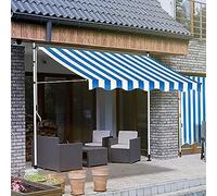 Tenda manuale retrattile, portatile, per esterni, impermeabile, resistente ai raggi UV, pieghevole, per patio, finestre, porte