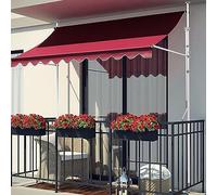 Tenda manuale retrattile, portatile, per esterni, impermeabile, resistente ai raggi UV, pieghevole, per patio, finestre, porte