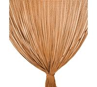 Tenda Mariel Soffice a Perline in Stoffa Anti Insetti e Antirumore - Modificabile - Colore Ruggine - Cm. 120x220
