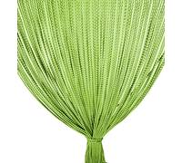 Tenda Mariel Soffice a Perline in Stoffa Anti Insetti e Antirumore - Modificabile - Colore Verde - Cm. 140x230