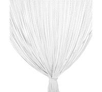 TENDA Mariel © SOFFICE a PERLINE in Stoffa Morbida Anti insetti antirumore a Fili BIANCO GHIACCIO - Cm. 120x220