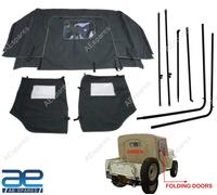 Tenda Mezza Cabina Soft Top Verde Con Telaio Per Willys Jeeps CJ2A CJ3A