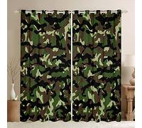 Tenda mimetica per camera da letto forza nascosta tenda da camera verde militare retrò modello mimetico stampa tenda moderna texture marmo, larghezza 66 x lunghezza 90