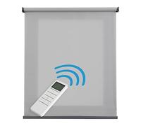 Tenda motorizzata Transparente Plus, tenda Premium con motore e comando. Finiture metalliche. Tende automatiche motorizzate con batteria. Tenda con aspetto tessile STORESDECO | Grigio, 120x250cm