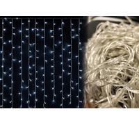 Tenda Natalizia LED 10m x 60cm Bianco Freddo Cascata Luminosa per Esterni intern
