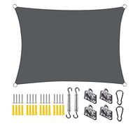 Tenda ombreggiante per esterni, 2,5 x 4,5 m, rettangolare, protezione dai raggi UV, per giardino, balcone, patio, colore grigio scuro, per terrazza e spazi esterni