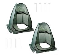 Tenda ombreggiante per piante, 71 x 71 x 81 cm, protezione da giardino, con picchetti, per gelo e vento, per coltivare la casa all'aperto, colore nero (verde, 2 pezzi)