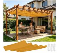 Tenda Orizzontale Pergola 250x400cm Scorrevole Telo Impermeabile UV Giallo