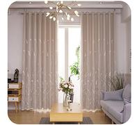 Tenda Oscurante a Due Piani per Camera da Letto e Salotto - Bianca, Doppio Velo, Ricamo in Pizzo, Sheer, Occhielli, Termica Isolante - 1 Pezzo