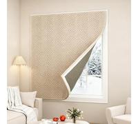 Tenda Oscurante da Interno Tende Termiche Isolanti per L'inverno per Soggiorno Camera da Letto Antivento Mantengono il Calore Insonorizzate Riduzione del Rumore(Beige,100x200 cm/39x79 in)