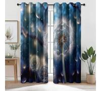 Tenda oscurante Denti Di Leone Delicati Come Un Sogno, Blu Grigio, Tende per camera da letto e soggiorno, 140L x 245A cm (2 Pannelli) Tende con occhielli e drappeggi per sale da pranzo