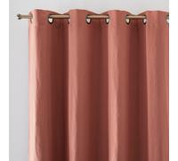 Tenda oscurante in lino lavato con occhielli Onega Marrone 135 x 350 cm