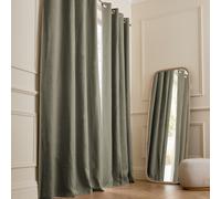 Tenda oscurante in lino lavato, occhielli, Private Verde 140 x 260 cm