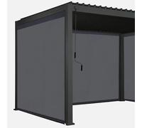 Tenda Oscurante Laterale in Textilene a Rullo da 3,6 Metri per Pergola Bioclimatica, Grigio