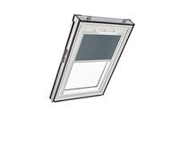 Tenda Oscurante Originale Roto ZRV - Guide di Scorrimento Laterali Argento - Funzionamento Manuale - per Finestre da Tetto delle Serie Q - Dimensioni 078/098 | 07/09 - Colore del Tessuto Grigio Scuro