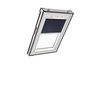 Tenda Oscurante Originale Roto ZRV - Guide di Scorrimento Laterali Argento - Funzionamento Manuale - per Finestre da Tetto delle Serie Q - Dimensioni 078/160 | 07/16 - Colore del Tessuto Blu