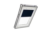 Tenda Oscurante Originale Roto ZRV - Guide di Scorrimento Laterali Bianco - Funzionamento Manuale - per Finestre da Tetto delle Serie Q - Dimensioni 078/140 | 07/14 - Colore del Tessuto Blu