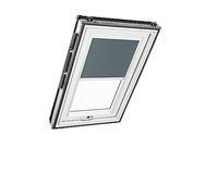 Tenda Oscurante Originale Roto ZRV - Guide di Scorrimento Laterali Bianco - per Finestre da Tetto delle Serie R6/R8, i8 e Classic 64/84 - Dimensioni 054/098 | 05/09 - Colore del Tessuto Grigio Scuro
