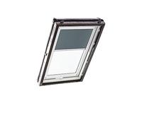 Tenda Oscurante Originale Roto ZRV - Guide di Scorrimento Laterali Bianco - per Finestre da Tetto delle Serie R4/R7 e Classic 43/73 - Dimensioni 054/098 | 05/09 - Colore del Tessuto Grigio Scuro