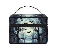 Tenda oscurante per finestra a forma di luna piena, con tasca per asta, motivo pipistrello, per Halloween, decorazione per soggiorno, camera da letto, cucina, 117 x 45 cm