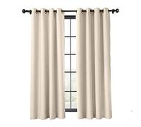 Tenda oscurante ritardante di fiamma, pannello beige isolante termico con occhielli in bronzo antico, 167 x 228 cm (larghezza x lunghezza), resistente al fuoco, efficiente dal punto di vista