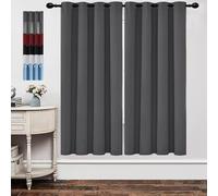 Tenda oscurante termica 190 x 200 cm, facile da pulire, grigio scuro, ad alta efficienza energetica, protezione dal calore e dal freddo, per soggiorno, 1 pezzo, perfetta per l'arredamento della casa