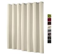 Tenda oscurante/termica XXL con occhielli, opaca, 245 x 275 (A x L), isolamento da freddo e caldo,pronte all'uso, tenda decorativa tipo 139., Tessuto, crema, HxB 245x275 cm