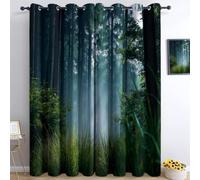 Tenda Oscuranti per Interno 2 Pezzi 3D Stampa Alberi Verdi Tende Termiche Isolanti con Occhielli Paesaggio Naturale Tende Oscuranti dal Pavimento al Soffitto L168 x A229 cm A.1617