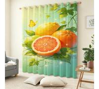 Tenda Oscuranti per Interno 2 Pezzi 3D Stampa Arancia Tende Termiche Isolanti con Occhielli Frutta Tende per Camera da Letto e Soggiorno L117 x A229 cm C.1917