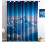 Tenda Oscuranti per Interno 2 Pezzi 3D Stampa Montagne Innevate Tende Termiche Isolanti con Occhielli Paesaggio Naturale Tende Oscuranti dal Pavimento al Soffitto L168 x A229 cm A.1225