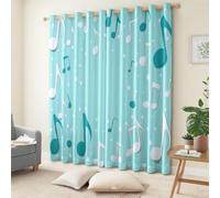 Tenda Oscuranti per Interno 2 Pezzi 3D Stampa Note Musicali Tende Termiche Isolanti con Occhielli Tema Musicale Carino Tende per Camera da Letto e Soggiorno L117 x A229 cm B.1222