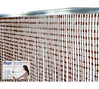 Tenda Pablo © a Perline Anti Insetti in PVC antirumore con Asta in Metallo (Cm. 140x230, Marrone)