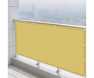 Tenda Parasole 1.6 x 3.2 m Resistente Ai Raggi UV Impermeabile Tenda a Vela Robusto e Stabile per Esterno, Giardino e Terrazza, Piscina, Giallo sabbia