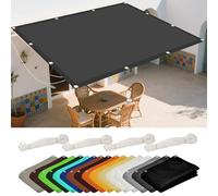 Tenda Parasole 1.8 x 10 m Protezione Solare Raggi UV Rettangolare Telo Ombra Antipolvere Protezione Antivento per Patio, Pergola, Cortile, Balcone, Grigio Scuro