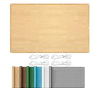 Tenda parasole, 10 m x 3,6 m, colore: giallo sabbia, traspirante, resistente alle intemperie, durevole, perfetta per terrazze, tetti, cortili, eventi e feste, protezione UV per esterni