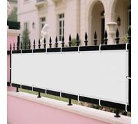 Tenda Parasole 100 x 130 cm Anti-Età Impermeabile Antivento 98% Anti UV Rettangolare Panno Ombreggiante con Corde e Occhiello per Esterno, Giardino, Terrazzo e Campeggio, Bianco