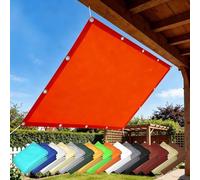 Tenda Parasole 140 x 600 cm Protezione UV con Fune e Occhiellato Tenda da Sole Impermeabile per Esterno per Terrazzo, Balcone, Patio, Arancione
