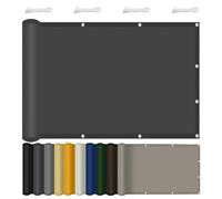 Tenda Parasole 150 x 350 cm Impermeabile, Protezione UV 98% Panno Ombreggiante con Kit di Fissaggio per Pergola Piante da Patio Serra Pollaio, Grigio Scuro