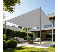 Tenda Parasole 2.2 x 2.4 m Protezione Raggi UV Tenda Parasole Rettangolare Occhielli e Corda per Balcone Patio Giardino Esterno Terrazza, Grigio Chiaro